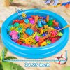 Doloowee Magnetic Fishing Game Bath Pool Toys for Toddlers 3-5,48pcs Fishing Toys Game Floating Fish Magnet Pole Rod Net Education Teaching and Learning for Kids Age 3-6 4-8