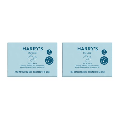 Harry's Bar Soap for Men, Wildlands Scent, 4 oz. Soap Bar, 2 Pack