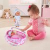 Baby Doll Cradle Bassinet Portable Doll Carrier Carry Bag Doll Bed,Baby Doll Accessories Playset,with Doll Clothes Soft Pillow Quilt Blanket Bear,for 8-9-10-11-12 Inch Smaller Alive Baby Doll