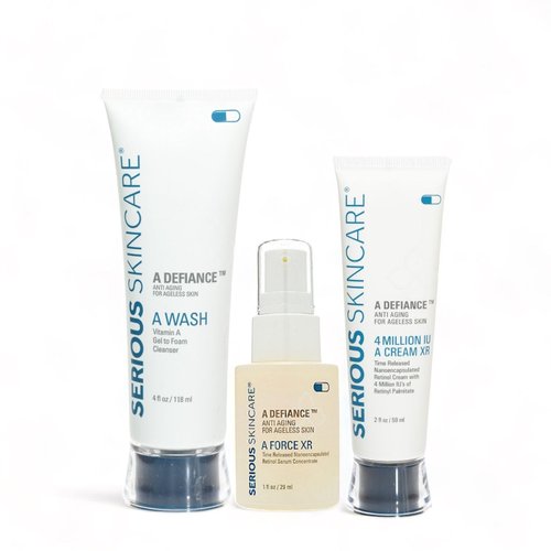 Serious Skincare - Retinol Face Renewal 3 Pc Skin Care Set - Anti-Aging for Fine Lines & Wrinkles - Serum, Facial Moisturizer Cream & Face Wash Cleanser - Micro Exfoliate & Hydrate for Radiant Skin