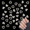 DSLSQD 40 Pieces Heart Nail Charms, Heart Charms for Nails 3D Diamond Alloy Nail Gems Rhinestones for Nails Nail Art Supplies for Women Girls Nail Design Valentine's Day Wedding Decor