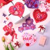 342 Packs Valentine's Day Foam Craft Set includes Assorted Shaped Foam Stickers Cutouts with Heart Alphabets Sticker Glitter Pom Poms Googly Eyes Chenille Stems Gem Stickers for DIY Party Favor