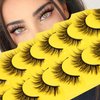 Wispy False Eyelashes Natural Mink Lashes Lightweight Manga Lashes Pack 3d Volume Eye Lashes Natural Look 8 Pairs Short Anime Fake Eyelashes by TNFVLONEINS