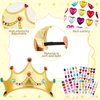 Epakh 27 Pcs Princess Crown Set with 16 DIY Crowns and 11 Diamond Stickers for Party Supplies