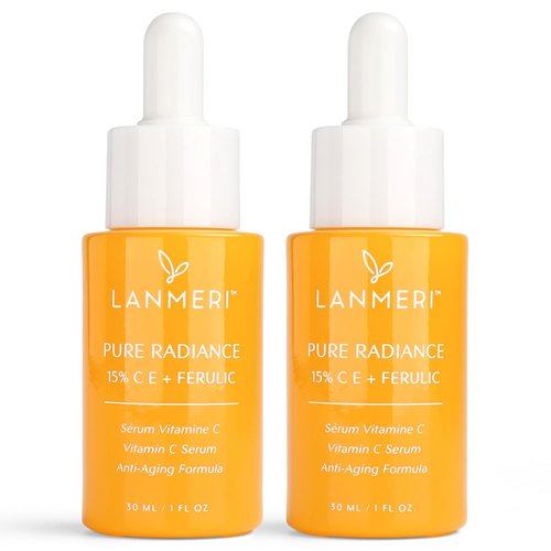 Vitamin C Face Serum 2pack- CE Ferulic Facial Serum with 15% Pure L-Ascorbic Acid, Ferulic Acid, ...