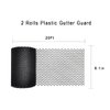2-Pack Plastic Gutter Guard Mesh Roll 6” x 20Ft Rain Gutter Leaf Guard-Stop Clogged Gutters-with 20 Clip Fixed Hooks.DIY Gutter Protection.