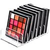 JessLab Eyeshadow Palette Makeup Organizer, Acrylic 7-Section Divided Make up Organizers and storage for Bathroom Vanity Countertop, Transparent, S
