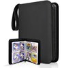 Trading Card Binder 4 Pocket,400 Pockets Card Binder for Pokemon Cards with Zipper,50 Sleeves Card Holder Compatible with Standard Card,Sport Card,Game Card-Gift for Boy and Girl(4-Pockets, Black)