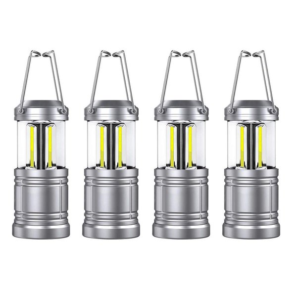 LED Camping Lantern Lights - 500 Lumens Collapsible Camping Lights - Power Outage Lantern Battery Powered for Emergency, Hurricane, Storms, 4 Pack