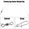 Fishing Egg Sinker Weight Rigs 6pcs Flounder Rig Saltwater Fishing Wire Leader with Egg Sinker Swivels Snap, Grouper Bottom Fishing Rigs