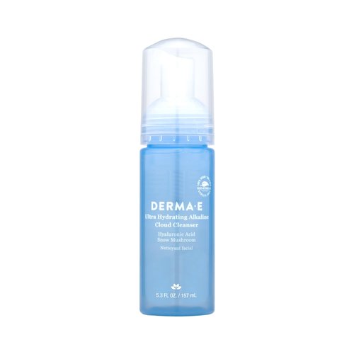 Derma E Ultra Hydrating Alkaline Cloud Cleanser – Gentle Foaming Face Wash with Hyaluronic Acid – Vegan Daily Facial Cleansing, 5.3 Oz