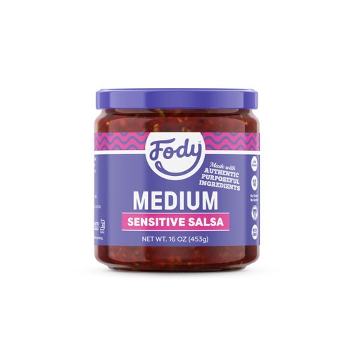 Fody Foods Vegan Medium Salsa, Chunky Tomato Jalapeno Salsa, Low Fodmap Certified, Sensitive Recipe, Gut & IBS Friendly, 16 Ounce, Packaging May Vary