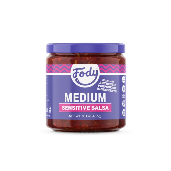 Fody Foods Vegan Medium Salsa, Chunky Tomato Jalapeno Salsa, Low Fodmap Certified, Sensitive Recipe, Gut & IBS Friendly, 16 Ounce, Packaging May Vary