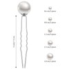 Juinte 48 Pieces Wedding Pearl Hair Pins Bridal Pearl Bobby Pins Clips for Hair U Shape Rhinestone Hair Pins Hair Accessories Barrette for Brides Bridesmaid Gril Women, 5 Sizes(Silver)