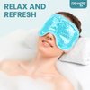 NEWGO Cooling Eye Mask Cold Gel Eye Mask for Eye Puffiness, Tired Eyes, Migraines, Stress, Itchy Eyes, Eye Lid Surgery, Eye Relief Mask for Sleeping, Skin Care, Eye Spa - Blue
