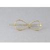 Gold infinity barrette outline shape metal hair clip barrette gold shiny clip