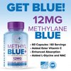 Pure Methylene Blue Capsules Pharmaceutical Grade 12mg - 60 Capsules, High-Purity Antioxidant Ultimate Methylene Blue Supplement Capsules with Vitamin C Ester, & NAC Glycine for Mental Clarity