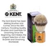 Kent VS70 Natural Badger Bristle Beechwood Shaving Brush for Men for Safety Razor, Shaving Razors for Men. Perfect Lather Shaving Brush for Shave Cream, Shaving Soap. Kent Luxury Shaving Since 1777