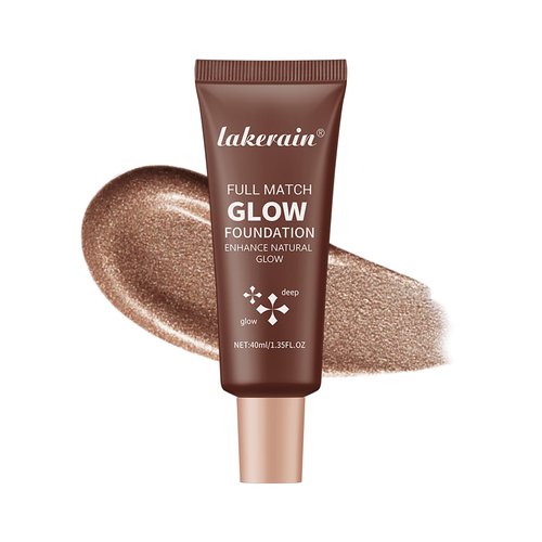 NAISSIYA Full Match Glow Foundation Makeup,Long-Lasting Natural Glow Liquid Foundation,Wear Alone for Bright Shiny Finish,Highlighter Makeup for Face Body(#4)
