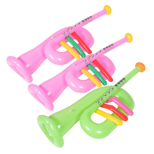 IMIKEYA 3pcs Inflatable Musical Instrument Instruments for Kids Music Decor Inflatable Toy Music Party Decoration Portable Inflation Instrument Blow up Trumpet Party Decorations PVC Child