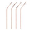 Viski Copper Metal Straws, 8 Inch Copper Straws Reusable Straws for Tumblers, Stainless Steel Drinking Straw, Reusable Straw, Set of 4