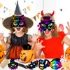 JMUQ Halloween Scratch Mask Games for Kids, 72Pcs Halloween Scratch Art Craft Kit Rainbow Scratch Paper Art for Halloween Party Favors Supplies Halloween Classroom Favors Halloween Activities