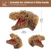 Yolococa Dinosaur Hand Puppets Realistic Latex Soft Animal Head Toys Set, Hand Puppet Toys Gift for Kids, Party Show Imaginative Play (Tyrannosaurus & Triceratops & Dilophosaurus)