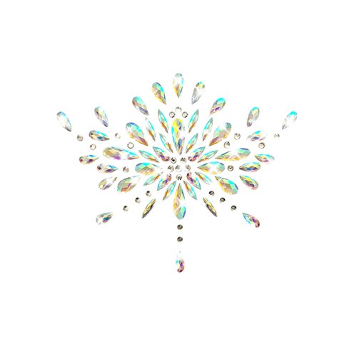 Neva Nude Fairy Kisses Iridescent Crystal Jewel Nipzitx Pasties Nipple Covers for Festivals, Raves, Parties, Lingerie and More, Medical Grade Adhesive, Waterproof and Sweatproof, Made in USA