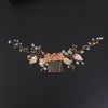 Rumtock Gold Flower Long Chain Hair Comb with Pearl Beads Bohemian Vintage Hair Styling Jewelry for Women Girls