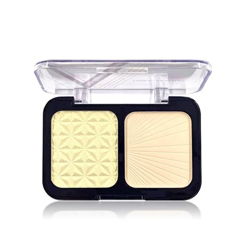 Highlighter makeup palette, highlighter and setting powder set, long lasting glitter facial makeup highlighter powder, matte makeup powder (01#)