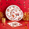 BQC 96 Pcs Firetruck Party Plates and Napkins Fire Truck Birthday Decorations Firefighter Party Favors Firetruck Party Supplies
