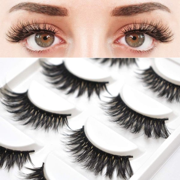 Healthlif Lashes Eyelashes 3D Lashes Wispy False Eyelashes Natural Eyelashes Mink Lashes Healthlif Lashes Cat eye lash (8035), Black