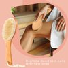 2 Pcs Dry Brushing Body Brush Natural Boar Bristle Body Brush Dry Skin Scrub Brushes with Contoured Wooden Dry Brushes for Back Legs Feet Exfoliates Dead Skin