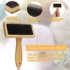 Wool Carders Needle Felting Brush, Hand Carders for Wool, Craft Wool Needle Felting Tools with Solid Wood Handle, Slicker Brush for Dogs, Spinning and Weaving, for Craft Felt Project (2Pcs)
