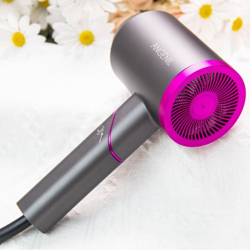 ANGENIL Ionic Hair Dryer, Professional Low Noise Blow Dryer, Fast Drying, Travel Hair Dryer Folda...