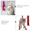 LUOZZY 16 Pcs Cat Teaser Wand Metallic Foil Tassel Cat Wand Toy Replacement with Bell Interactive Catcher Teaser for Pet, Random Color