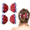 Vsdski 2pcs 4th of July Bow Hair Clips Independence Day Hair Accessories for Girls USA Flag Hair Bows Clips Red Blue White Glitter Bowknot Barrettes Alligator Clip Patriotic Holiday Party Outfit Decor