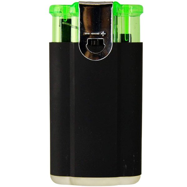 Flame-N-Torch Dual Butane Lighter with Windproof Torch and Soft Lighter Flames - Orange