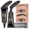 Tinted Thickening Eyebrow Mascara with Two Eyebrow Brushes,Brow Fast Sculpt,Waterproof,Transfer-proof,Eyebrow Tinting Kit- Cruelty Free - Light Medium Brown (2 Pack) (04 Black)