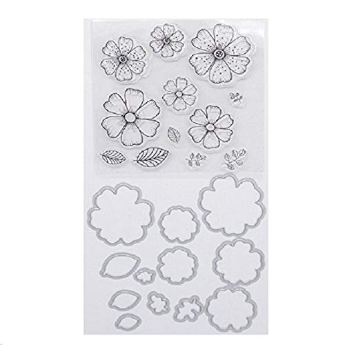 Welcome to Joyful Home Flower Metal Cutting Dies Stamp Stencils DIY Scrapbooking Photo Album Decor Cards (Clear Stamp+Dies Cutting)