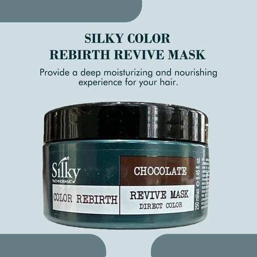Silky Technobasic Chocolate Revive Mask - Color Depositing Hair Mask - Vegan Friendly Organic Hair Mask - Semi-Permanent Hair Color Mask with Hydrating and Restoring Action for Dry Hair - 250ml/8.45oz