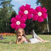GOTPASS 10 Pcs Hot Pink Daisy Balloons Birthday Party Decorations Garland Groovy Boho Daisy Party Supplies Daisy Aluminum Foil Balloons for Birthday Wedding Baby Shower