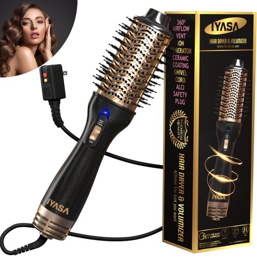 IYASA Oval Blow Dryer Brush, Hot Air Brush for Smooth, Frizz-Free Hair, One-Step Hair Dryer & Volumizer, Professional Salon Quality, Ionic Blow Dryer Styler for All Hair Types, Anti-Frizz