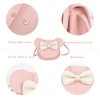 QZUnique Little Mouse Ear Bow Crossbody Purse Set, Mini Shoulder Bag with Jewelry Set Hair Clip Sunglass, PU Coin Purse Handbag Dress Up Gift for Kids Girls Toddlers, 7 Pack