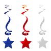 National Day Twinkle Patriotic Shooting Stars Hangings Swirl Decorations Red Blue White 4th of July Presidents Day Birthday Party Decorations, 30pc