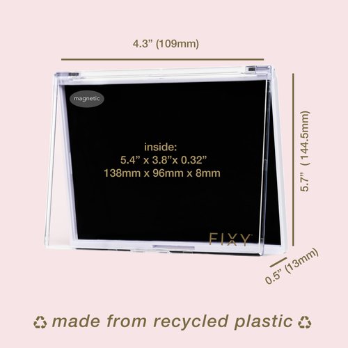 FIXY Empty Magnetic Makeup Palette with Clear Top, Small Palette- Organize, Depot & Declutter Makeup - Customize Your Palette - Travel and Eyeshadow Organizer - 5.7"x4.3"