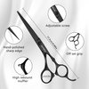 VXKOCZS Professional Hair Scissors Set include Barber Scissors and Thinning Shears,hair cutting scissors, ergonomic blades, hair cutting shears for men, women, children and pets (2 PCS)