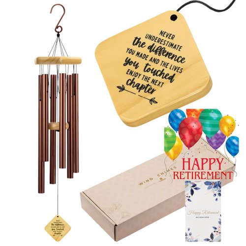 YOUNTASY Retirement Gifts for Women, Retirement Gifts for Men, Retirement Gifts for Women 2023, Happy Retirement Gifts for Men and Women, Coworkers, Friends and Family, Wind Chimes 32"