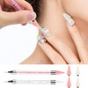 Lishae 2PCS Dual-Ended Nail Rhinestone Picker Tool, Wax Tip Pencil Pick up Applicator, DIY Nail Dotting Pen, Nail Art Pen for Gems, Stones, Crystals, Nail Accessories for Manicure