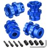 4pcs FriHobby 17mm Wheel Spacer Splined Wheel Hex Hub & Nut Compatible with Traxxas E-Revo Revo 3.3 E-Maxx T-Maxx Summit Slayer Pro 4X4 Losi Baja Rey 1/10 RC Monster Truck (Navy Blue)